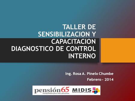 TALLER DE SENSIBILIZACION Y CAPACITACION DIAGNOSTICO DE CONTROL INTERNO Ing. Rosa A. Pinelo Chumbe Febrero - 2014.
