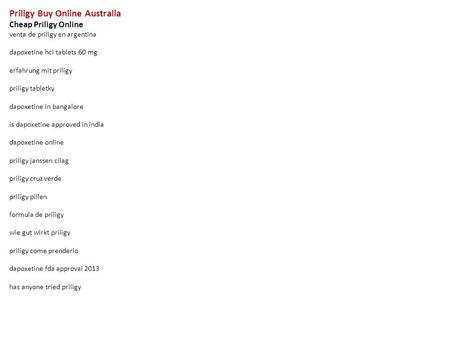 Priligy online australia