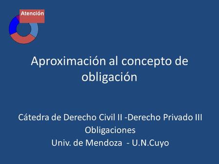 Aproximación al concepto de obligación Cátedra de Derecho Civil II -Derecho Privado III Obligaciones Univ. de Mendoza - U.N.Cuyo.