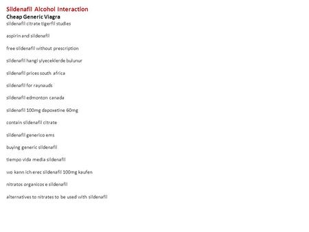 Viagra and alcohol interaction