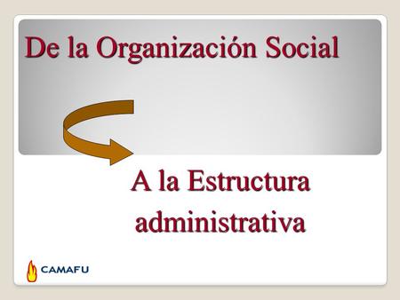 De la Organización Social A la Estructura administrativa.