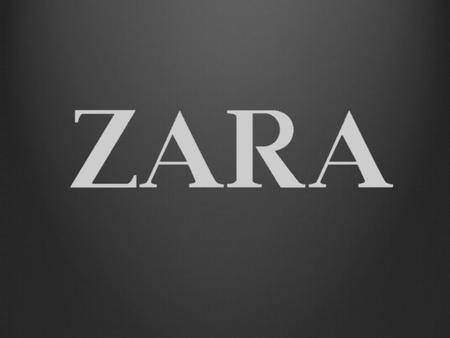 Historia Inditex fue fundada en 1963por Armancio y Rosalia Ortega Zara fundó en 1975 y Zara abrió su primera tienda en Coruña. Zara estableció su fábrica.