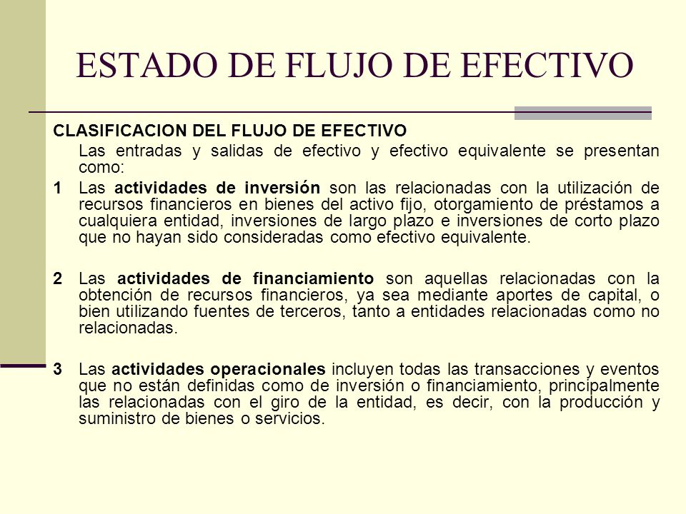 estado de flujo de efectivos