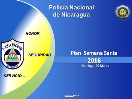 Policía Nacional de Nicaragua HONOR, SEGURIDAD, SERVICIO… Domingo 20 Marzo.