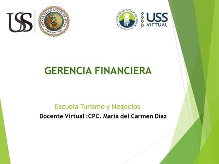 Escuela Turismo y Negocios Docente Virtual :CPC. María del Carmen Díaz GERENCIA FINANCIERA.