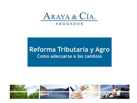 Reforma Tributaria y Agro Como adecuarse a los cambios.