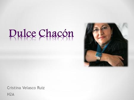 Cristina Velasco Ruiz H2A. Biografía Obras Bibliografía.