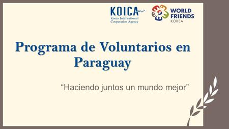 Programa de Voluntarios en Paraguay “Haciendo juntos un mundo mejor”
