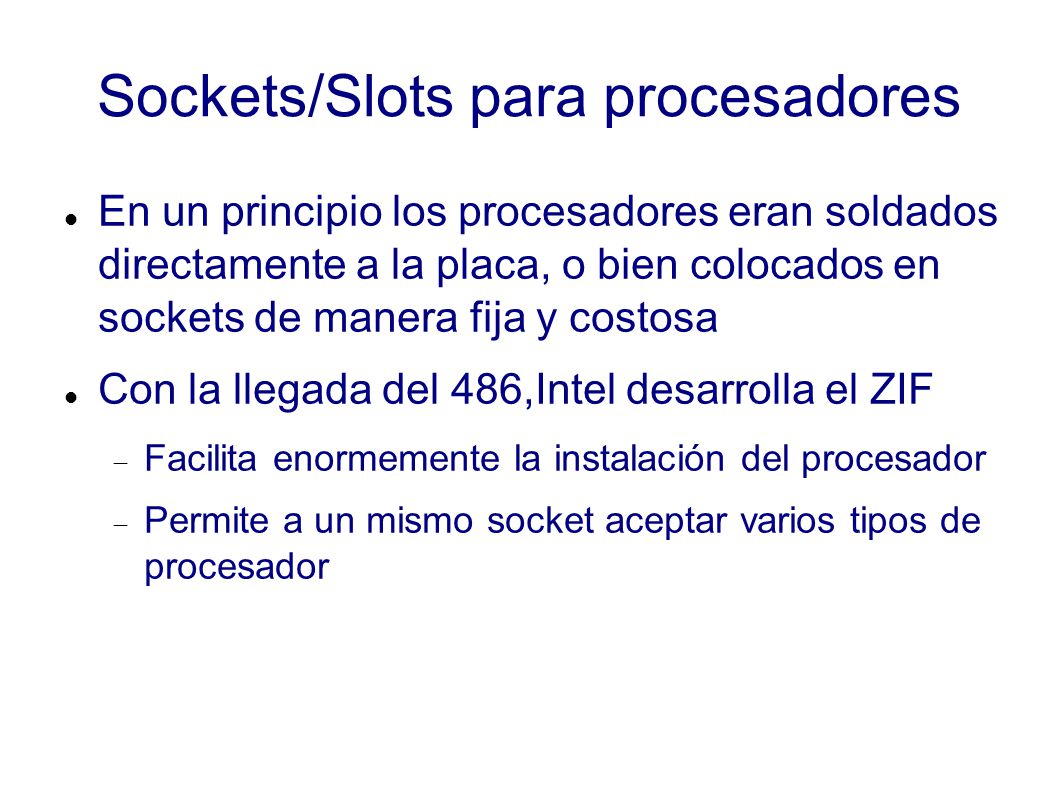 Slots del procesador