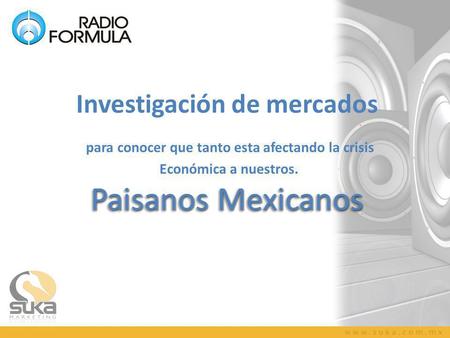 Paisanos Mexicanos Investigación de mercados para conocer que tanto esta afectando la crisis Económica a nuestros.