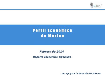 P e r f i l E c o n ó m i c o d e M é x i c o Febrero de 2014 Reporte Económico Oportuno … en apoyo a la toma de decisiones.