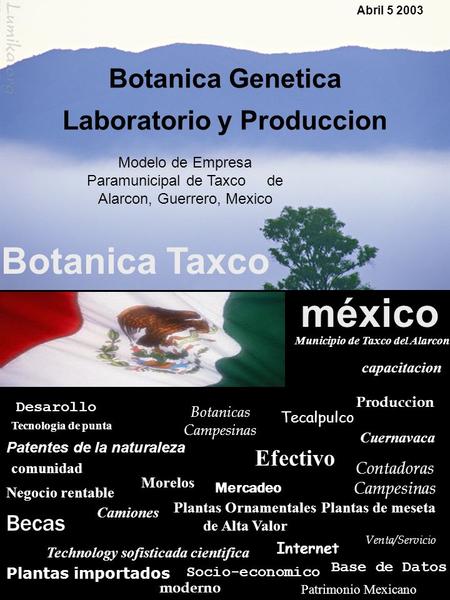 méxico Botanica Taxco Botanica Genetica Laboratorio y Produccion