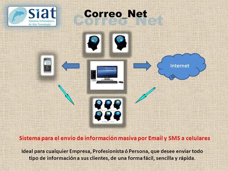 Correo_Net Sistema para el envío de información masiva por Email y SMS a celulares Ideal para cualquier Empresa, Profesionista ó Persona, que desee enviar.