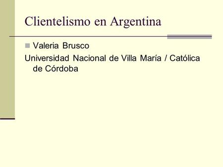 Clientelismo en Argentina