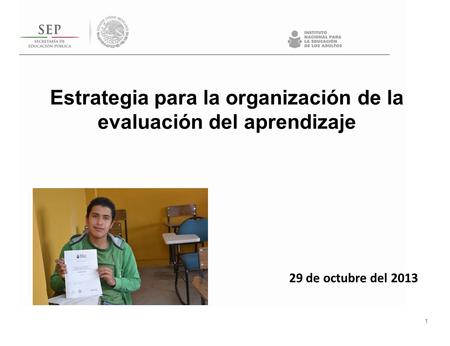 Estrategia para la organización de la evaluación del aprendizaje 1 29 de octubre del 2013.