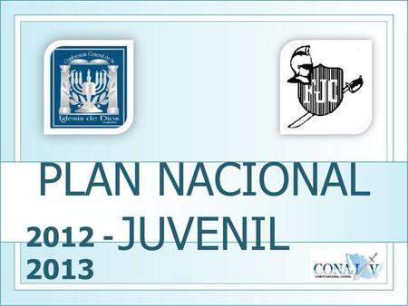PLAN NACIONAL JUVENIL 2012 - 2013.