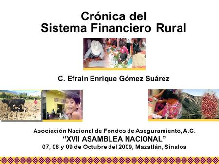 Crónica del Sistema Financiero Rural C. Efrain Enrique Gómez Suárez