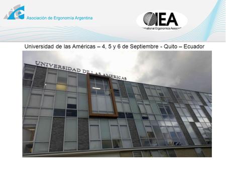 Universidad de las Américas – 4, 5 y 6 de Septiembre - Quito – Ecuador.