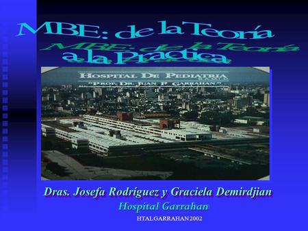 HTAL GARRAHAN 2002 Dras. Josefa Rodríguez y Graciela Demirdjian Hospital Garrahan Hospital Garrahan.
