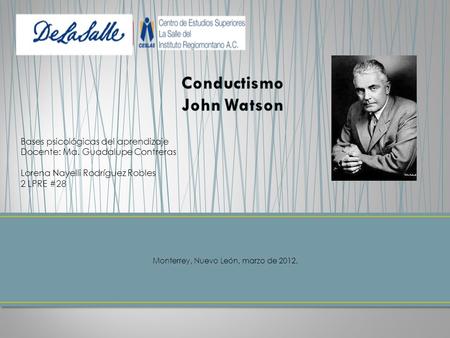 Conductismo John Watson