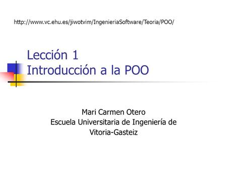 Lección 1 Introducción a la POO