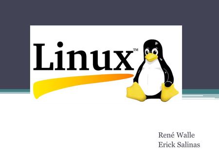René Walle Erick Salinas. LINUX - Linux en honor a su creador Linus Torvalds, fue creado para satisfacer la necesidad de complementar como núcleo, sistemas.