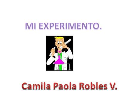 MI EXPERIMENTO. Camila Paola Robles V..