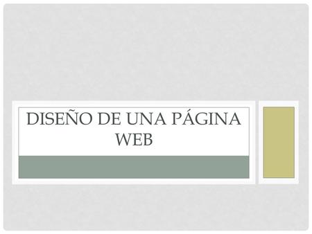 Diseño de una página Web