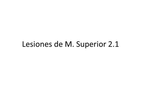 Lesiones de M. Superior 2.1.