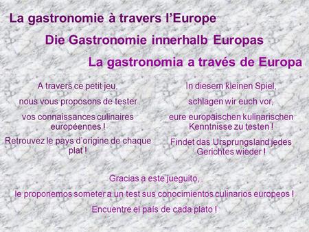 Die Gastronomie innerhalb Europas