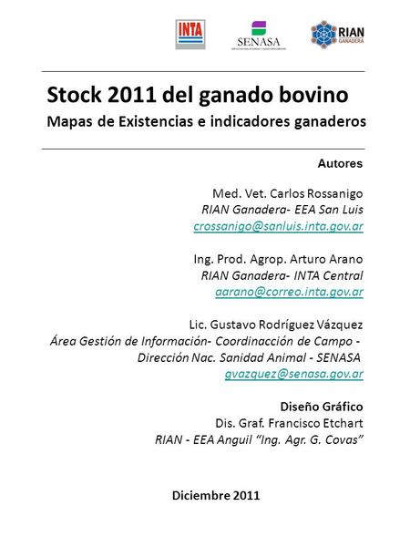 Stock 2011 del ganado bovino