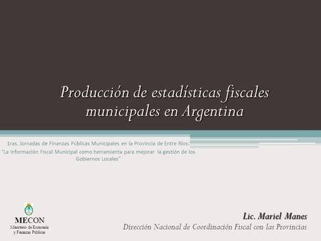 Producción de estadísticas fiscales municipales en Argentina