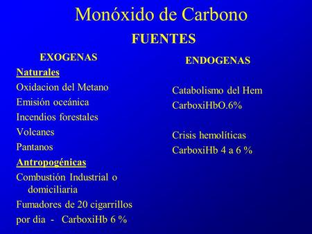 Monóxido de Carbono FUENTES