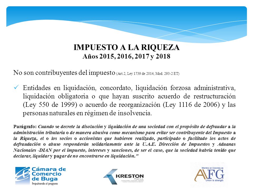 Impuesto A La Riqueza Del 2016 Se Liquidar En El Mismo Formulario | reforma tributaria ley 1739 del 23 de diciembre de ppt Impuesto A La Riqueza Del 2016 Se Liquidar En El Mismo Formulario | reforma tributaria ley 1739 del 23 de diciembre de ppt