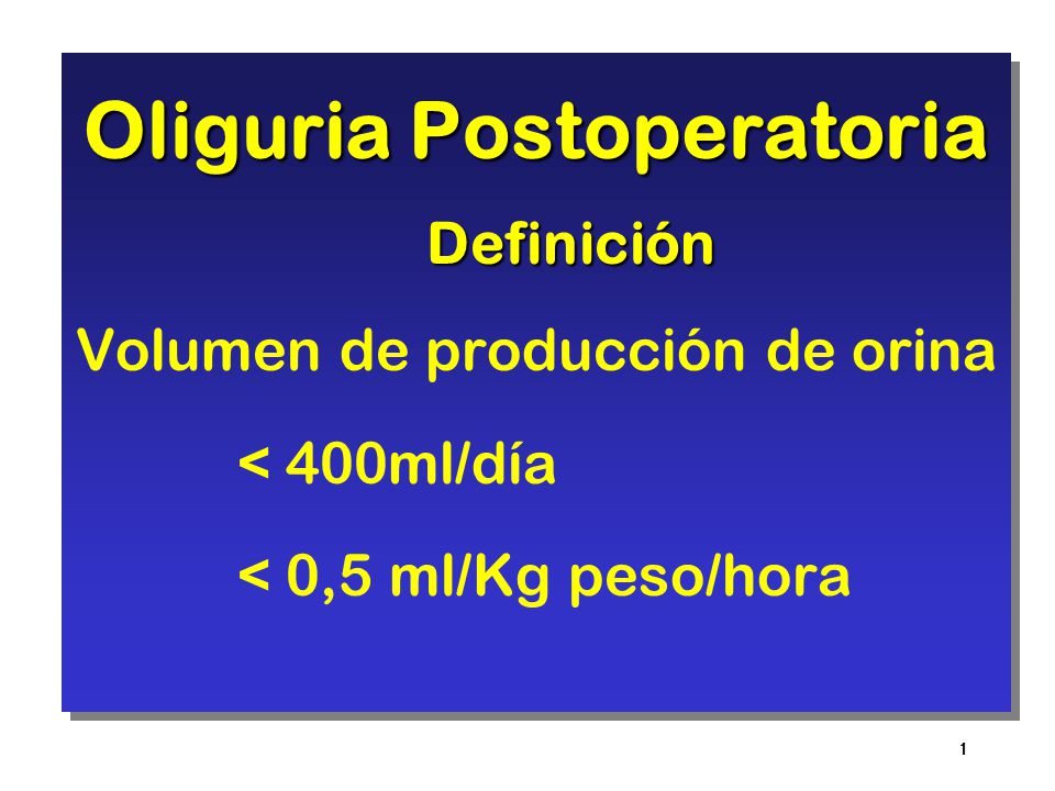 oliguria postoperatoria ppt video online descargar oliguria