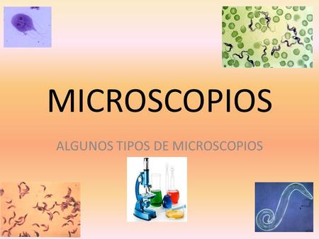 MICROSCOPIOS ALGUNOS TIPOS DE MICROSCOPIOS.