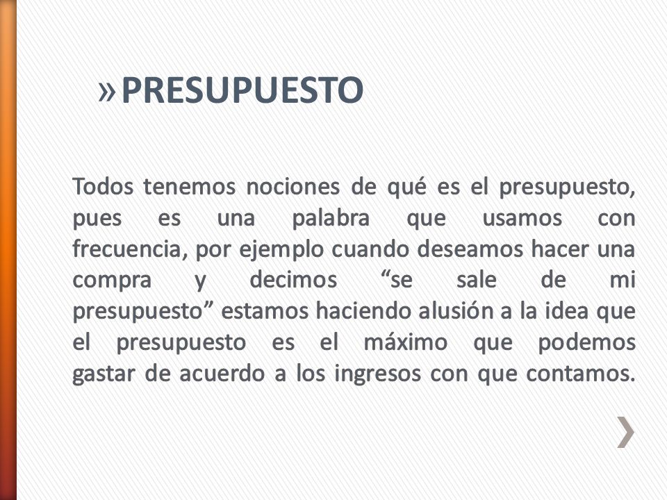 mi presupuesto