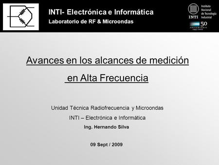 INTI- Electrónica e Informática Laboratorio de RF & Microondas