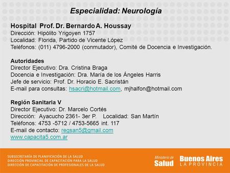 Especialidad: Neurología