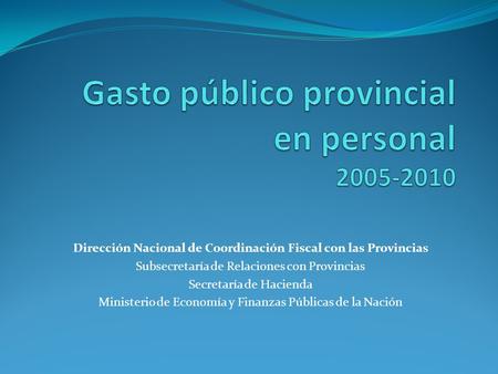 Gasto público provincial en personal