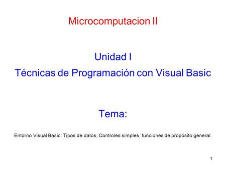 Técnicas de Programación con Visual Basic