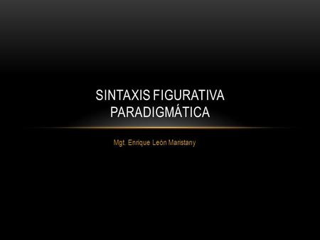 Sintaxis figurativa paradigmática