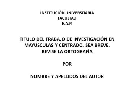 INSTITUCIÓN UNIVERSITARIA FACULTAD E. A. P