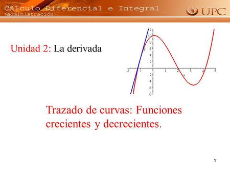 Trazado de curvas: Funciones crecientes y decrecientes.
