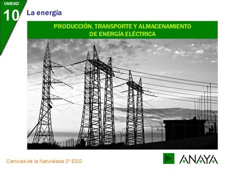 PRODUCCIÓN, TRANSPORTE Y ALMACENAMIENTO DE ENERGÍA ELÉCTRICA
