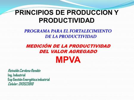 MPVA PRINCIPIOS DE PRODUCCION Y PRODUCTIVIDAD