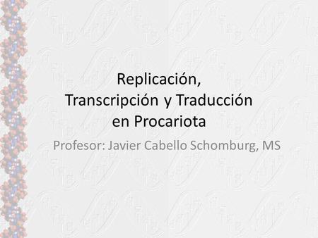 Replicación, Transcripción y Traducción en Procariota