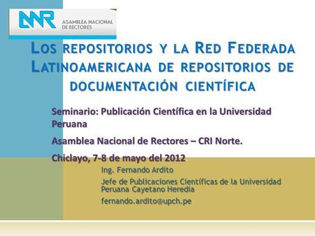 Seminario: Publicación Científica en la Universidad  Peruana