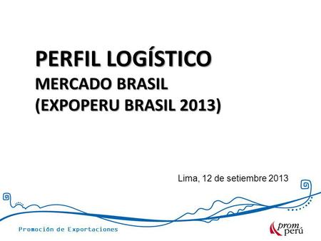 PERFIL LOGÍSTICO MERCADO BRASIL (EXPOPERU BRASIL 2013)