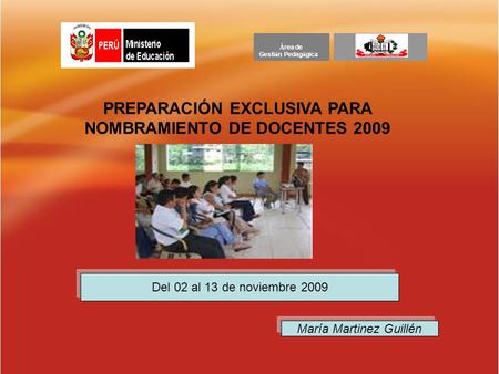 PREPARACIÓN EXCLUSIVA PARA NOMBRAMIENTO DE DOCENTES 2009